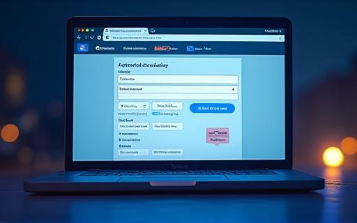 Image representing the digital vignette purchase process on a computer screen showing a web form