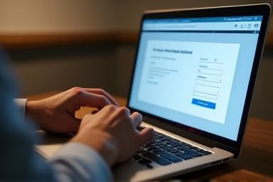 Image of a person using a laptop to purchase something online